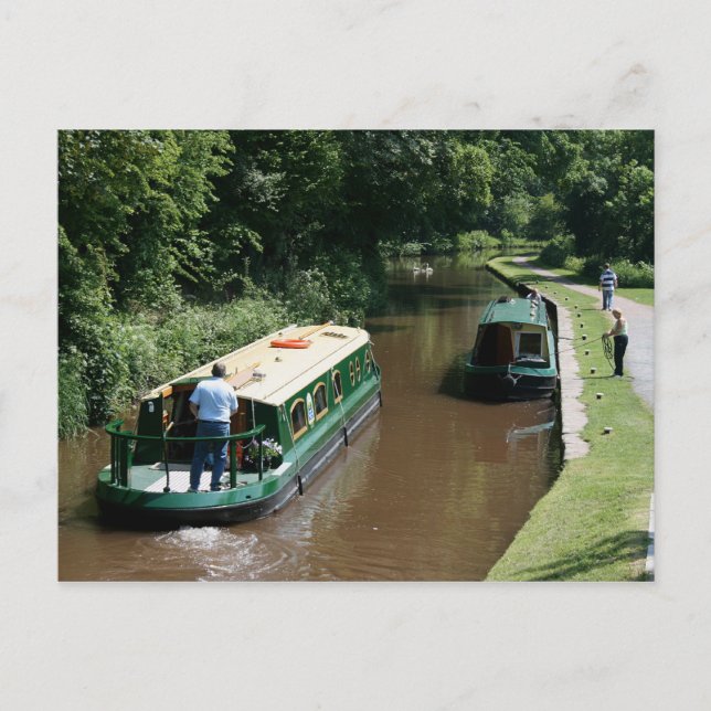 Leaving Brynich Lock. Postcard (Front)