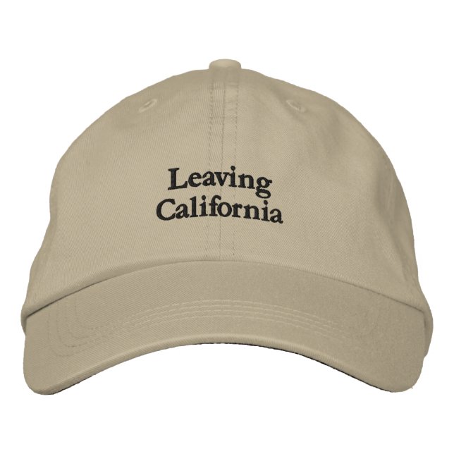 Leaving California Embroidered Khaki Hat (Front)
