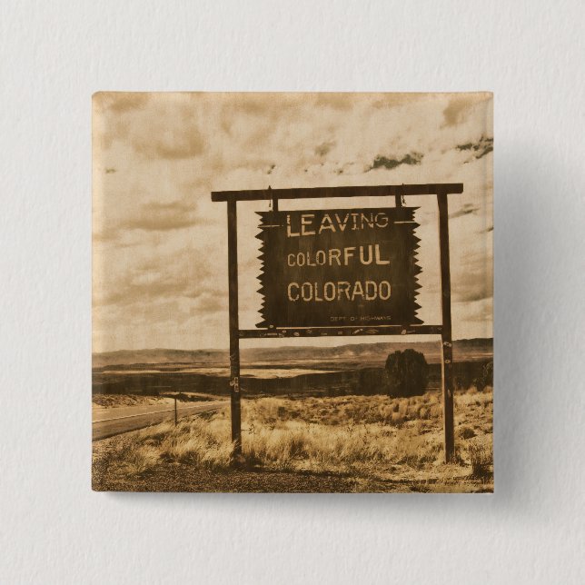 leaving colourful colorado 15 cm square badge (Front)