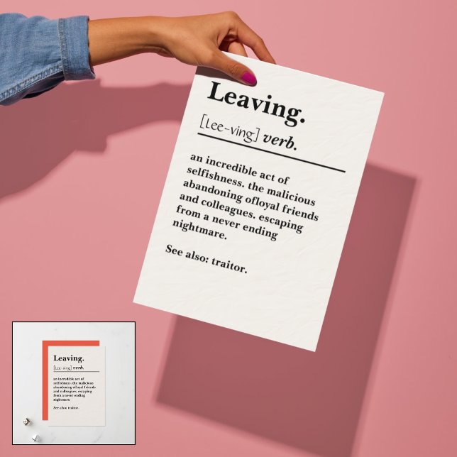 Leaving Definition Card for Coworker Boss (So Long, Sucker! (But Seriously, Good Luck!) - Hilarious Going Away Card for Coworkers)