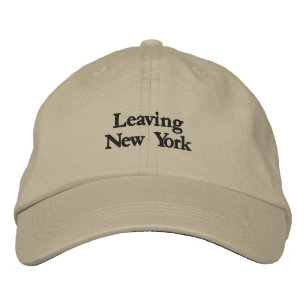 Leaving New York Embroidered Khaki Hat