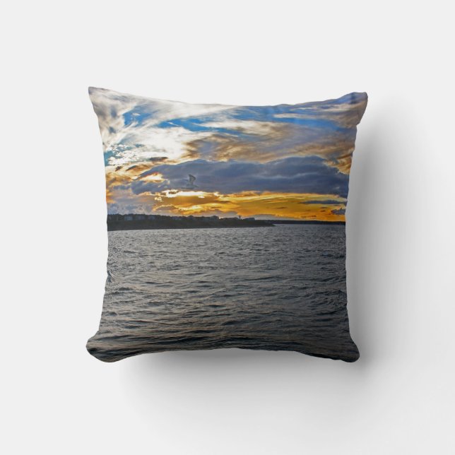 Leaving Oak Bluffs ~ West Chop Pillow (Front)