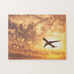 Leaving on a Jet Plane Aeroplane Sky Sunset Jigsaw Puzzle