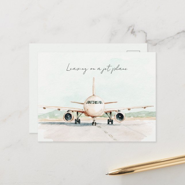 Leaving On A Jet Plane Postcard (Front/Back In Situ)