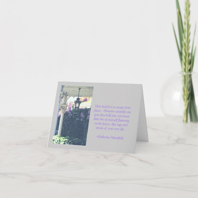 "LEAVING PLACES" QUOTE AND PHOTO PORCH, PEELING PA CARD (Front)