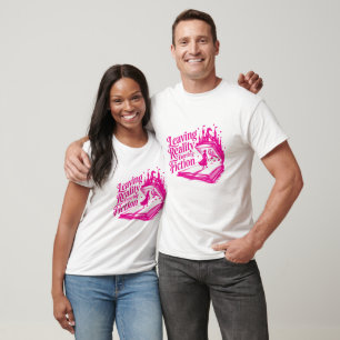 Leaving Reality Entering Fiction - Book Lover T-Shirt