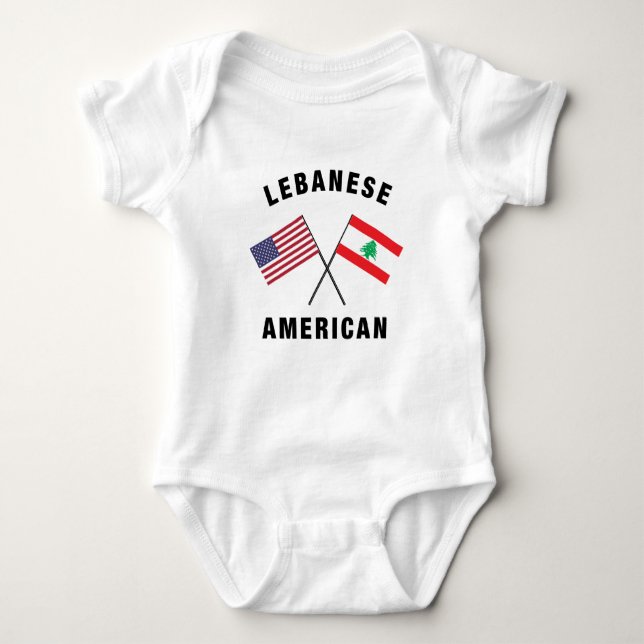 Lebanese American Flag Baby Bodysuit (Front)