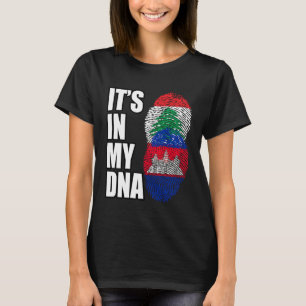 Lebanese And Cambodian Mix DNA Heritage Flag T-Shirt