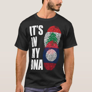 Lebanese And Lao Mix DNA Heritage Flag T-Shirt