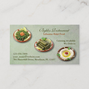 Lebanese Arabic Food Business Card