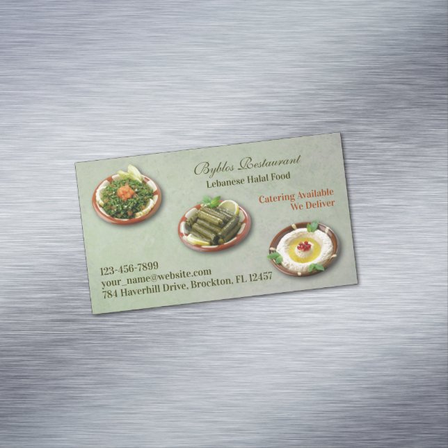 Lebanese Arabic Food Magnetic Business Card (In Situ)