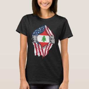 Lebanese Blood Inside Me Lebanon Flag T-Shirt