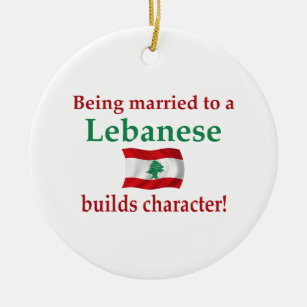 Lebanese Builds Character Ceramic Ornament