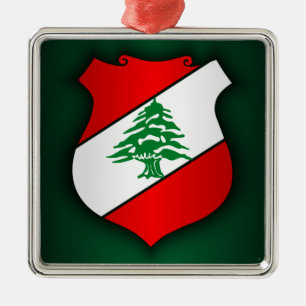 Lebanese Coat of Arms Metal Tree Decoration