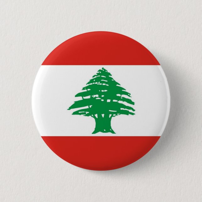 Lebanese Flag 6 Cm Round Badge (Front)