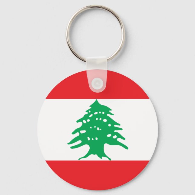 Lebanese Flag - Flag of Lebanon علم لبنان Key Ring (Front)