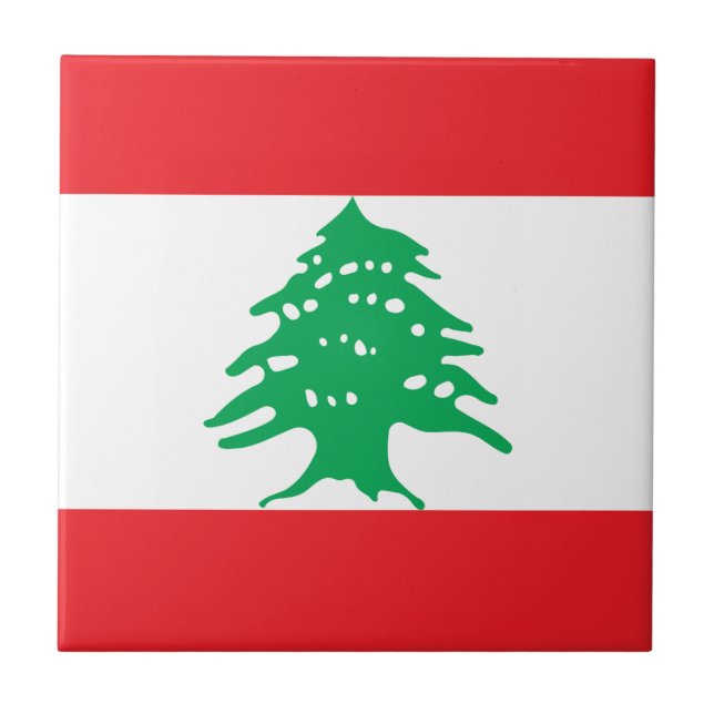 Lebanese Flag - Flag of Lebanon علم لبنان Tile (Front)