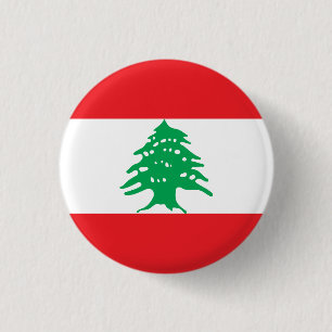 Lebanese Flag, Flag of Lebanon 3 Cm Round Badge