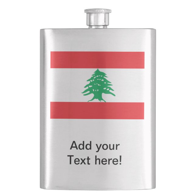 Lebanese Flag Hip Flask (Front)