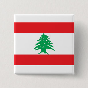 Lebanese Flag (Lebanon Flag) 15 Cm Square Badge
