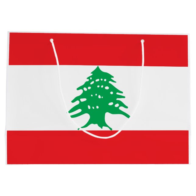 Lebanese Flag (Lebanon Flag) Large Gift Bag (Back)