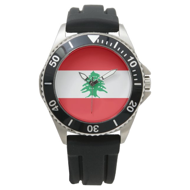 Lebanese Flag (Lebanon Flag) Watch (Front)