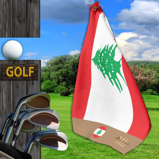 Lebanese flag & Lebanon monogrammed / golf towel (Creator Uploaded)