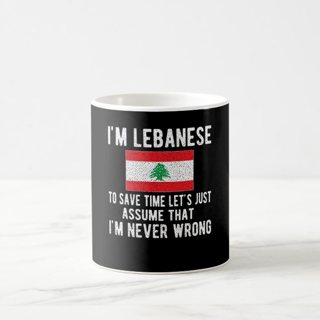 Lebanese Heritage Lebanon Roots Lebanese Flag Coffee Mug (Center)