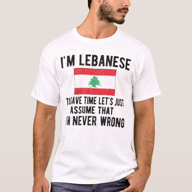 Lebanese Heritage Lebanon Roots Lebanese Flag T-Shirt (Front)