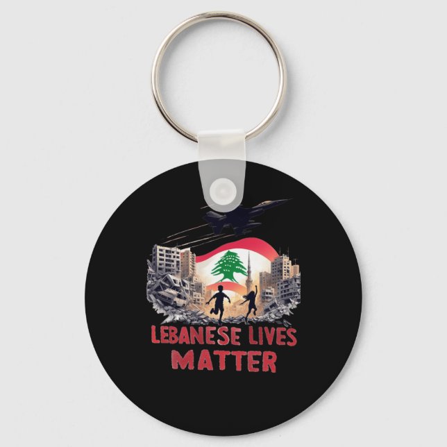 Lebanese Lives Sticker  Key Ring (Front)