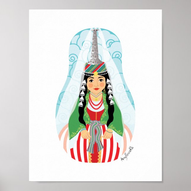 Lebanese (tall headdress) Matryoshka Poster (Front)