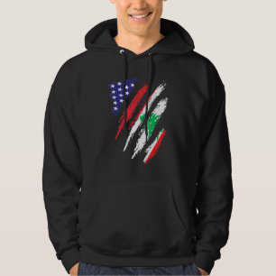 Lebanon American Grown Flag USA Patriot Heritage M Hoodie