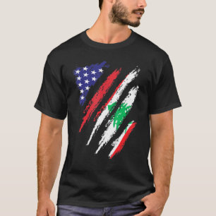 Lebanon American Grown Flag USA Patriot Heritage M T-Shirt