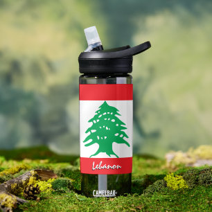 Lebanon bottle, patriotic Lebanese Flag Water Bottle