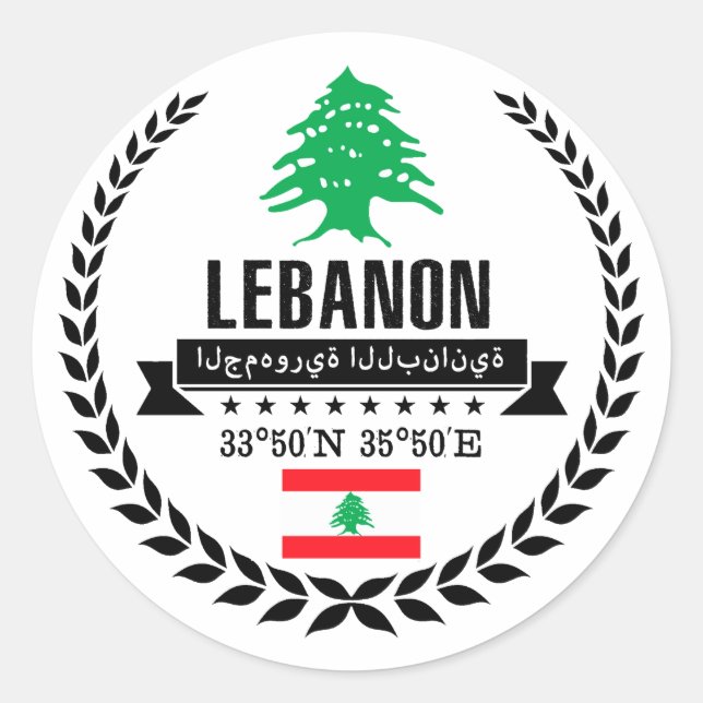 Lebanon Classic Round Sticker (Front)