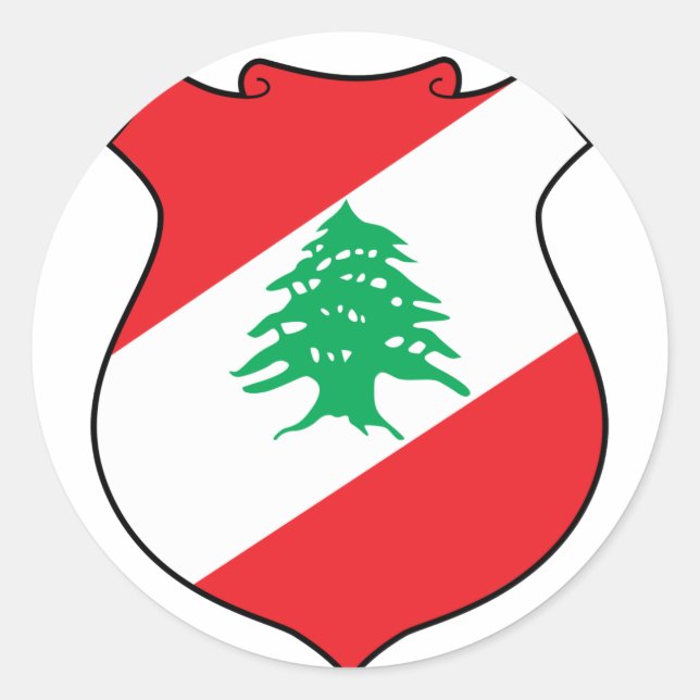 lebanon emblem classic round sticker (Front)