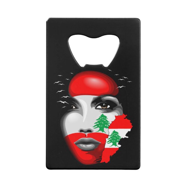 Lebanon Flag and Map on girl's face (Front)