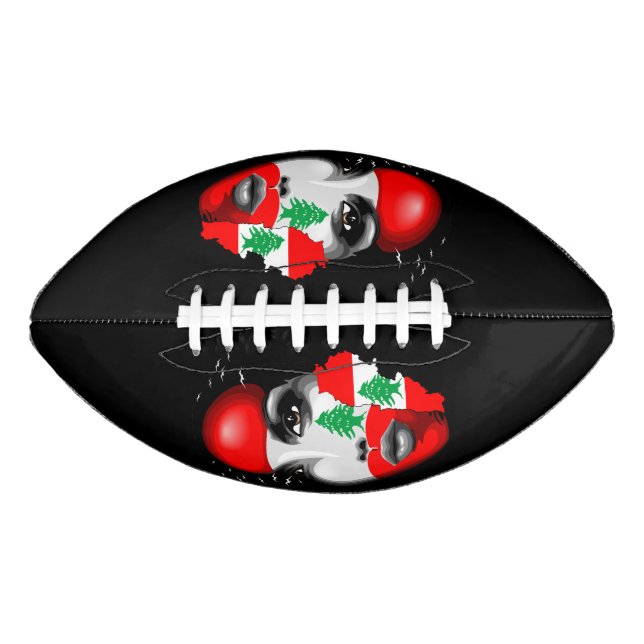 Lebanon Flag and Map on girl's face Football (Front)