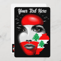 Lebanon Flag and Map on girl's face