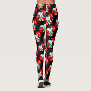 Lebanon Flag and Map on girl's face Leggings