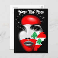 Lebanon Flag and Map on girl's face
