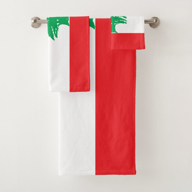 Lebanon Flag Bath Towel Set (Insitu)