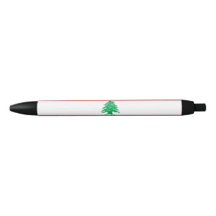 Lebanon flag black ink pen