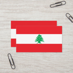 Lebanon flag business card