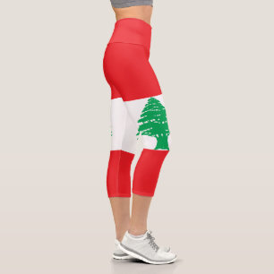 Lebanon Flag Capri Leggings