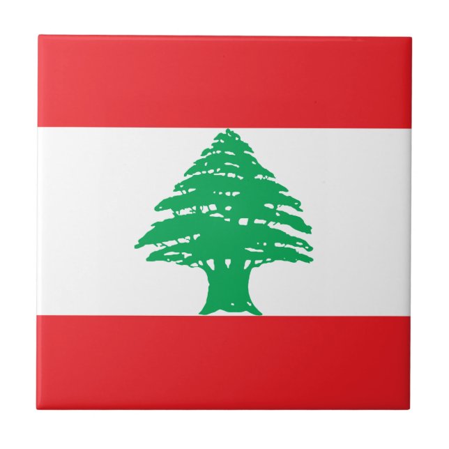 Lebanon Flag Ceramic Tile (Front)