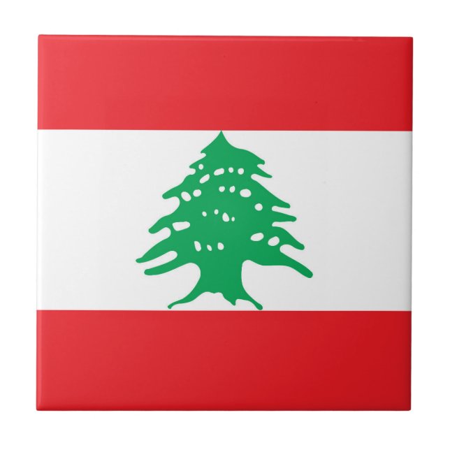 Lebanon flag ceramic tile (Front)