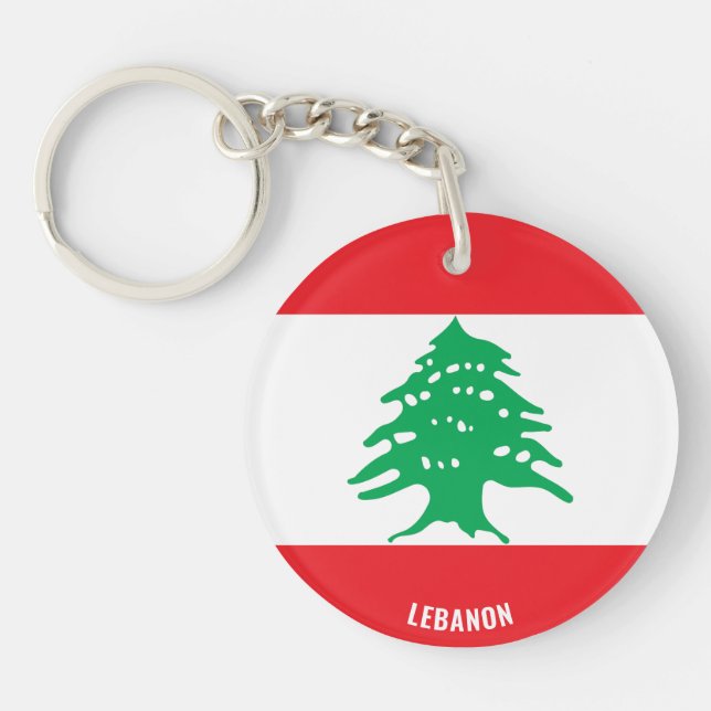 Lebanon Flag Charming Patriotic Key Ring (Front)