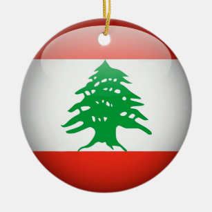 Lebanon Flag Circle Ornament