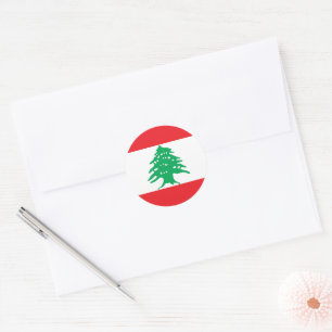 Lebanon flag classic round sticker